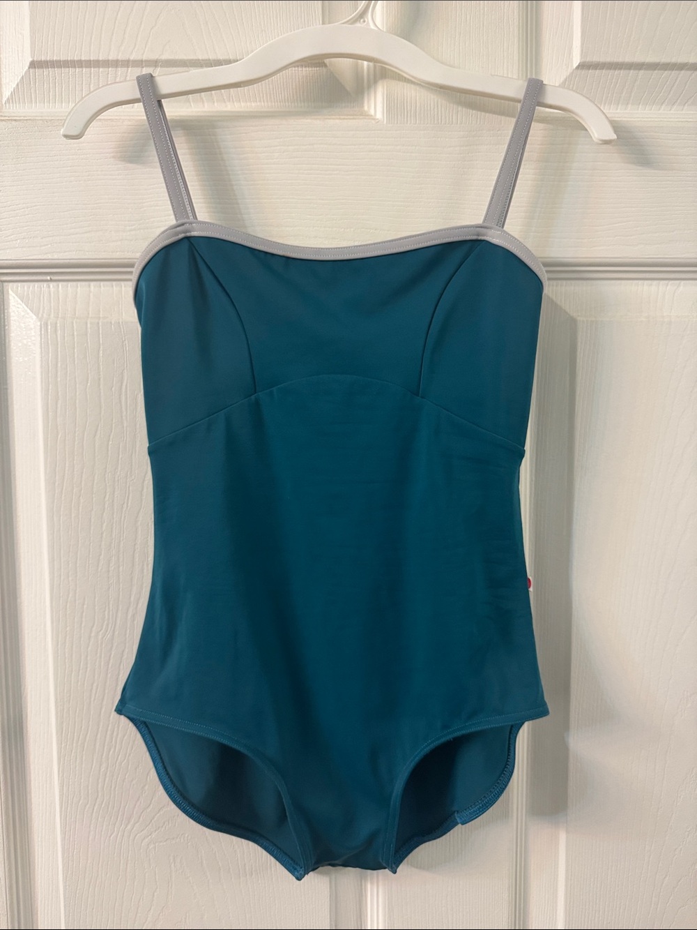 Yumiko Teal leopard with Gray Trim. Burst lining. Size: Adult Large.
